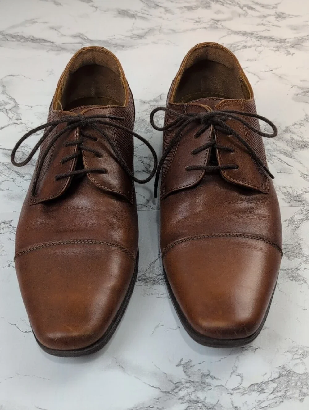 Florsheim Mens Jackson Cap Toe Leather Oxfords Cognac Brown Size 8M  ​Descriptio